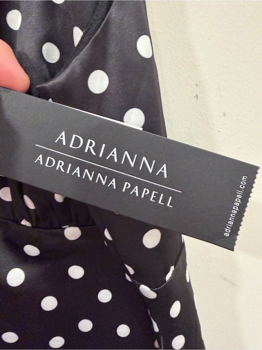 Adrianna Papell Black White Satin Polka Dot Midi Dress size 12 NWT - Picture 4 of 9